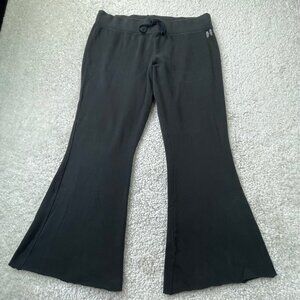 Victoria's Secret High Waist Wide Leg Sweatpant Black Womens Large Short
